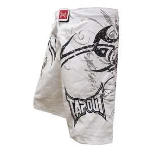   Tapout Youth Darkside Fight Shorts (White), Size 10 