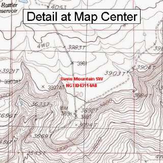  USGS Topographic Quadrangle Map   Davis Mountain SW, Idaho 