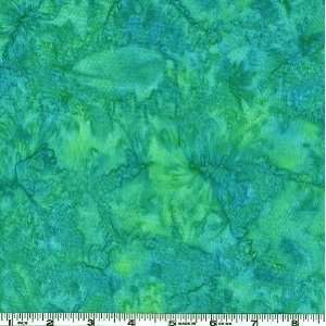  45 Wide Hand dyed Batik Wash Ocean Green Fabric By The 