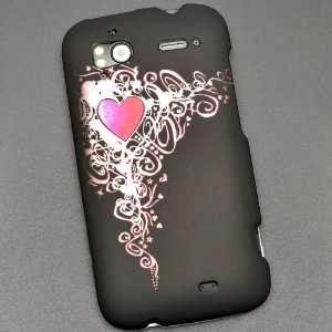  Pink Heart Print Rubberized Coating Premium Snap on 