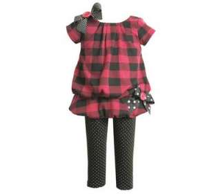 Bonnie Jeans Baby Girls Checkered Fall Dress Outfit 18M  
