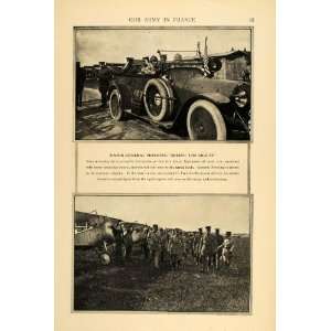   Pershing Troops Planes WWI   Original Halftone Print