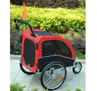 New Pet Dog Bike Bicycle Trailer Stroller Double Space Black Red 