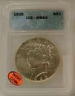 1928 Peace Silver Dollar Coin ICG MS 64 SPD120  