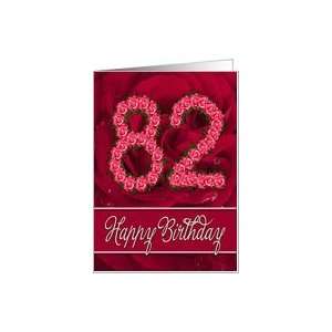  82nd birthday with numbers made from roses Card Toys 