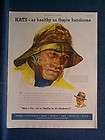 Rugged Seaman In Rain Gear ~ 1953 Hat Corp of America Ad Art By Rico 