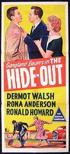 THE HIDEOUT 1956 Film Noir Crime Daybill Movie Poster  