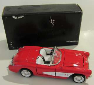 1957 DIECAST RED CHEVROLET CORVETTE CONVERTIBLE TOY CAR SS7708 W/BOX 