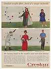 1960 Creslan Acrylic Ad print photo fashion  