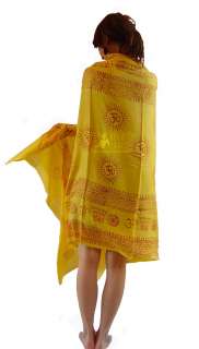 Om Yoga Shawl Yellow Color Pure Cotton~India  
