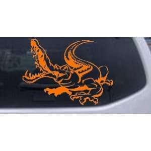 Snapping Gator Animals Car Window Wall Laptop Decal Sticker    Orange 