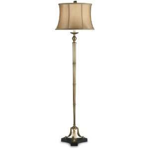 Currey and Company 8982 Montague   One Light Floor Lamp, Brass/Black 