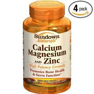   Calcium, Magnesium and Zinc Supplement, 100 Tablets (Pack of 4