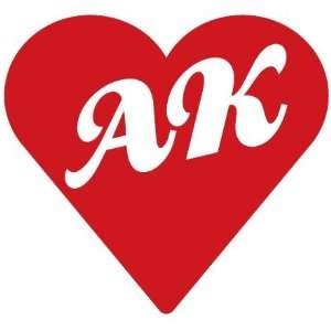  Alaska State Abbreviation AK Heart   Decal / Sticker 