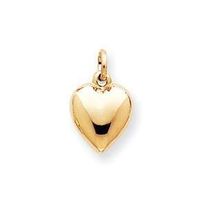   14k Puffed Heart Pendant   Measures 13.8x23.5mm   JewelryWeb Jewelry