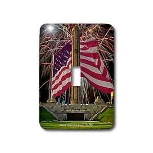   Memorial with Fireworks and Flag   Light Switch Covers   single toggle