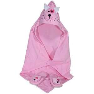  Childerens Wraparound Spa Hooded Towel and Slipper Set 
