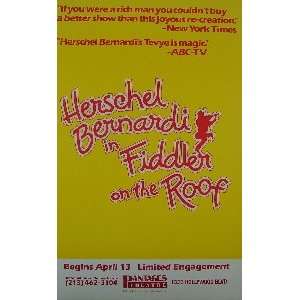  FIDDLER ON THE ROOF   HERSCHEL BERNARDI (ORIGINAL TOURING 