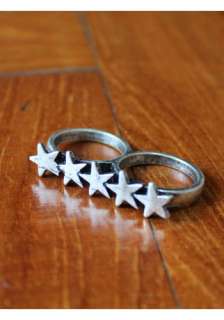 Fashion Rings Jewellery Two finger Silver /Metal Copper 5stars  