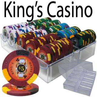 200 14 Gram Kings Casino Poker Chips & Acrylic Tray  