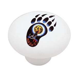 Southwestern Wolf Moon Bear Claw Decorative High Gloss Ceramic Drawer 
