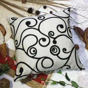  Bettino   [Black Swirl] Decorative Pillow Cushion / Floor 