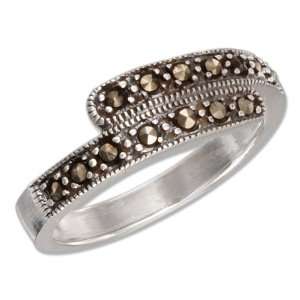  Sterling Silver Marcasite Bypass Ring Jewelry