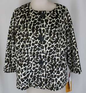 Ruby Rd Animal Print Button Front Jacket 16W or 22W NWT  