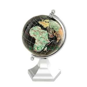  Gemstone Globe 3 Contempo Silver Arch & Base   Black Opalite 