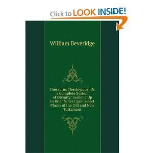   Select Places of the Old and New Testament William Beveridge Books