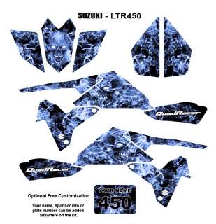 SUZUKI LTR 450 ATV Quad Graphic Decal Kit Blue Zombie  