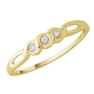  9K Yellow Gold 0.05 ct. Diamond Wedding Band Everything 