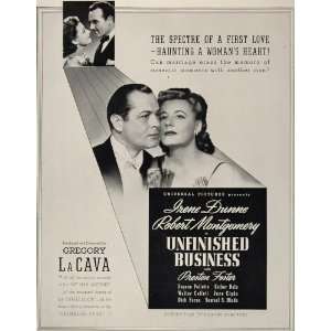  1941 Movie Ad Unfinished Business Irene Dunne La Cava 