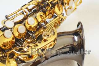 black nickel soprano saxophone curved sax gold plated  