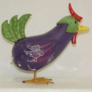  New   Resin Eggplant Rooster Case Pack 6 by DDI Pet 