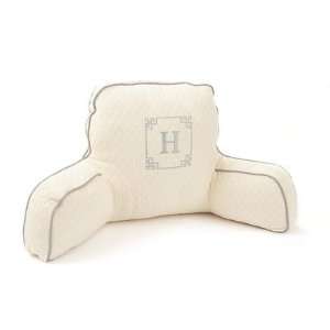   Pillow with Gray Trim in Ecru Monogram Letter Z