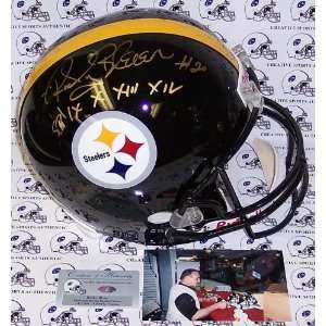  Autographed Rocky Bleier Helmet   Full Size Riddell 
