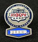 Super Bowl XXXIV (34) Fleer Sponsor Logo Silvertone and Enamel Pin