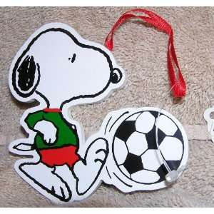  Peanuts Snoopy Soccer 4 Wood Chrsitmas Ornament