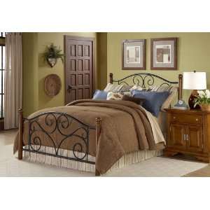  Full Metal and Wood Bed with Frame   Doral Traditional 