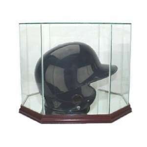   Helmet Octagon Display Case Cherry Wood Molding UV