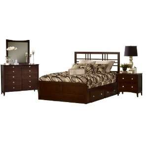 Bedroom Set includes Queen Bed with 4 Drawers, Tall Dresser, Tall Wood 