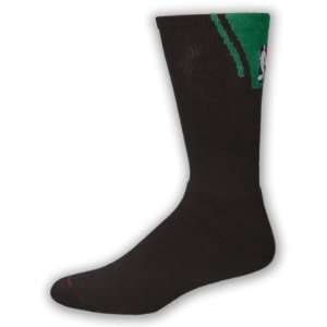  The Basket On Court Crew Sock   Black/Green Large Sports 