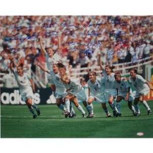 1999 USA Womens Soccer Team Signed Celebration 16x20 