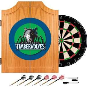 Minnesota Timberwolves NBA Wood Dart Cabinet Set   Game Room Products 