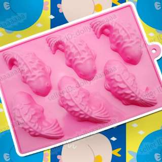 New 6 Fish Silicone Chocolate Cookie Bread Mold Tray Cake Mould 