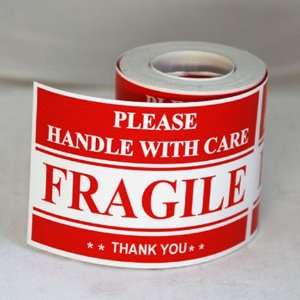   2x3 FRAGILE Handle with Care Shipping Labels Stickers