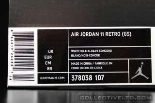 2011 Nike Air Jordan 11 XI Retro GS iii 378038 107 WHITE BLACK CONCORD 