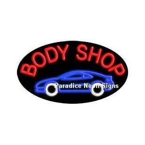  Flashing Body Shop Neon Sign (Oval)