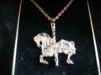 22KT Carousel Horse Gold Plated Diamond Cut necklace  